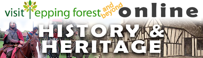 Poster with writing for Epping Forest District Online History & Heritage